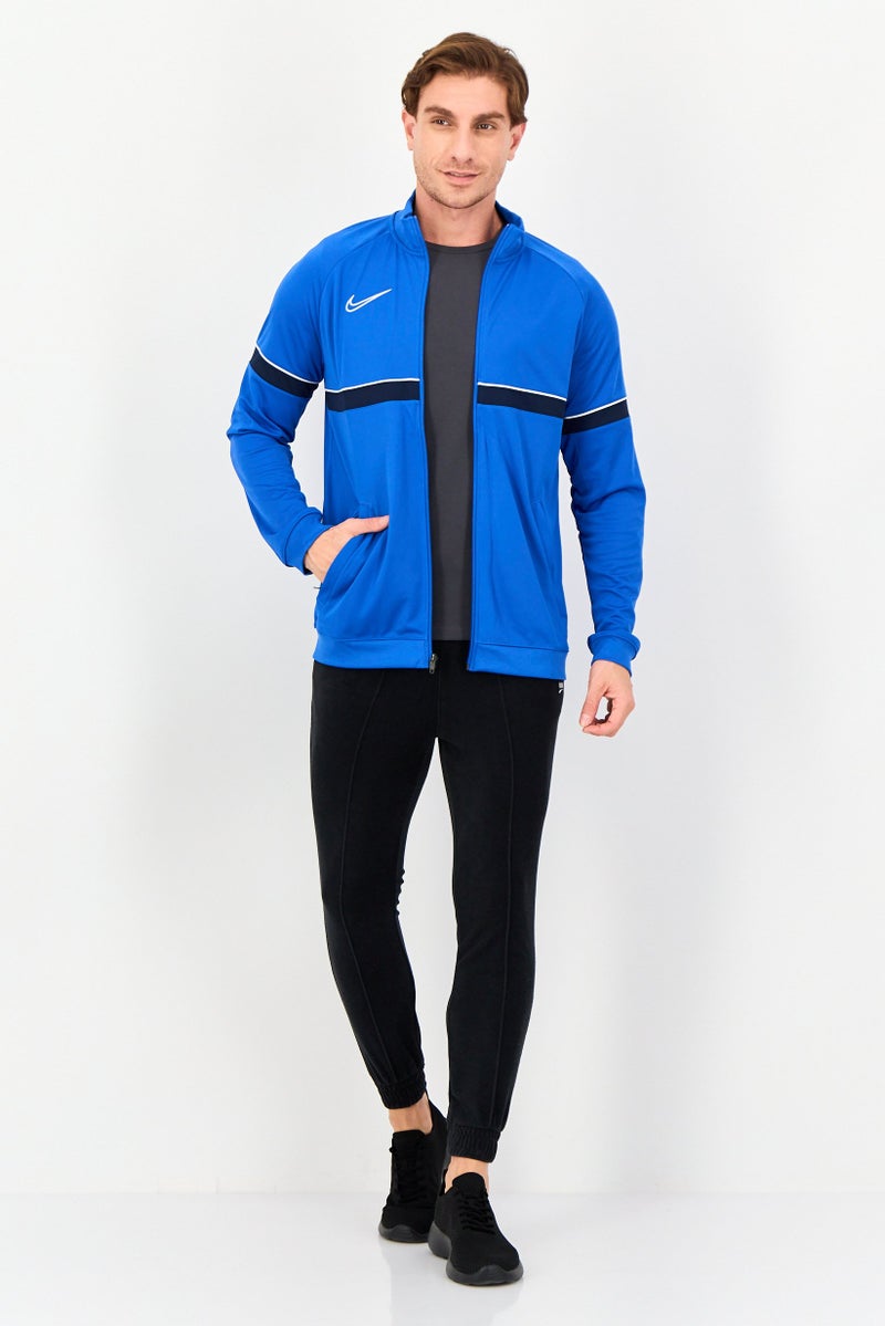Nike Men Dri Fit  Embroidered Logo Training Jacket, Blue - Image 4